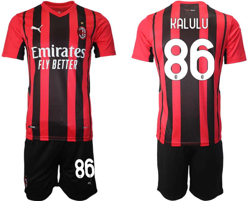 Men 2021-2022 Club AC Milan home red #86 Soccer Jersey